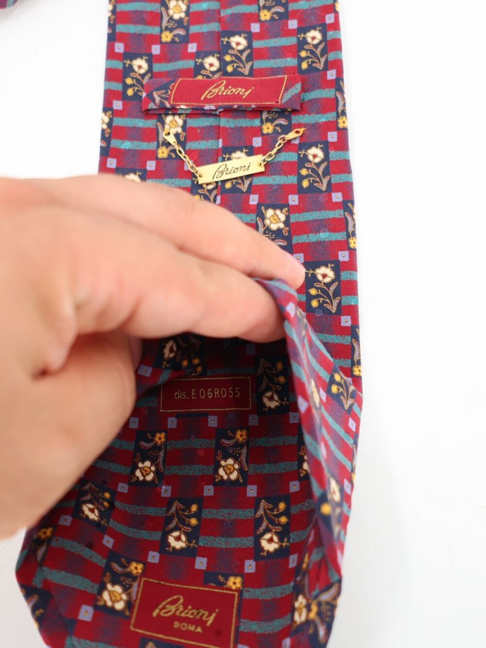 Brioni Tie Mens w4 L60 Designer Geometric Floral Luxury Necktie geometric - Picture 6 of 10